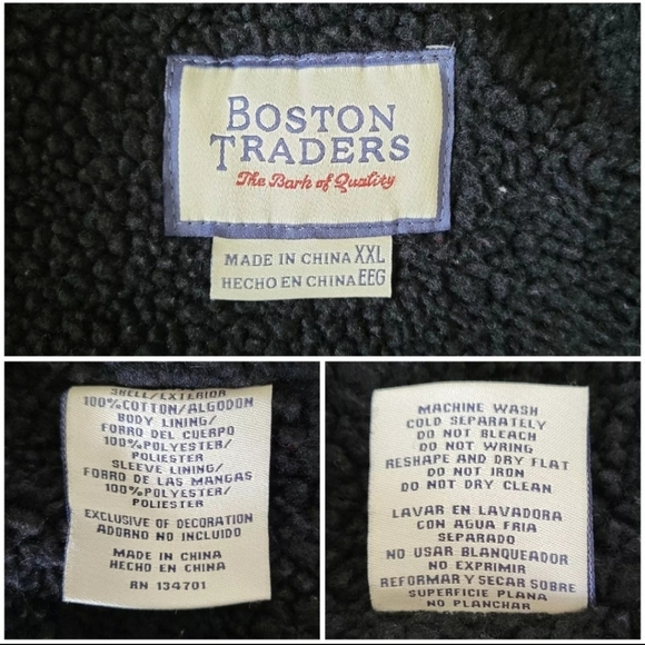 Boston Traders Men's XXL Cable Knit Fleece Lined Zip-Up Sweater Jacket Brown - Picture 4 of 8